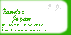 nandor jozan business card
